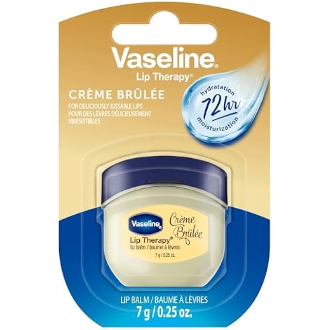 Vaseline LIP CARE CRME BRULEE LIP BALM TUB WITH PURE JELLY & CRME BRULEE FOR DELICIOUSLY KISSABLE LIPS| NOURISHES & PROTECTS LIPS| NON-GREASY LIP MOISTURIZER FOR NATURALLY TINTED LIPS| 7 GM - Image 1